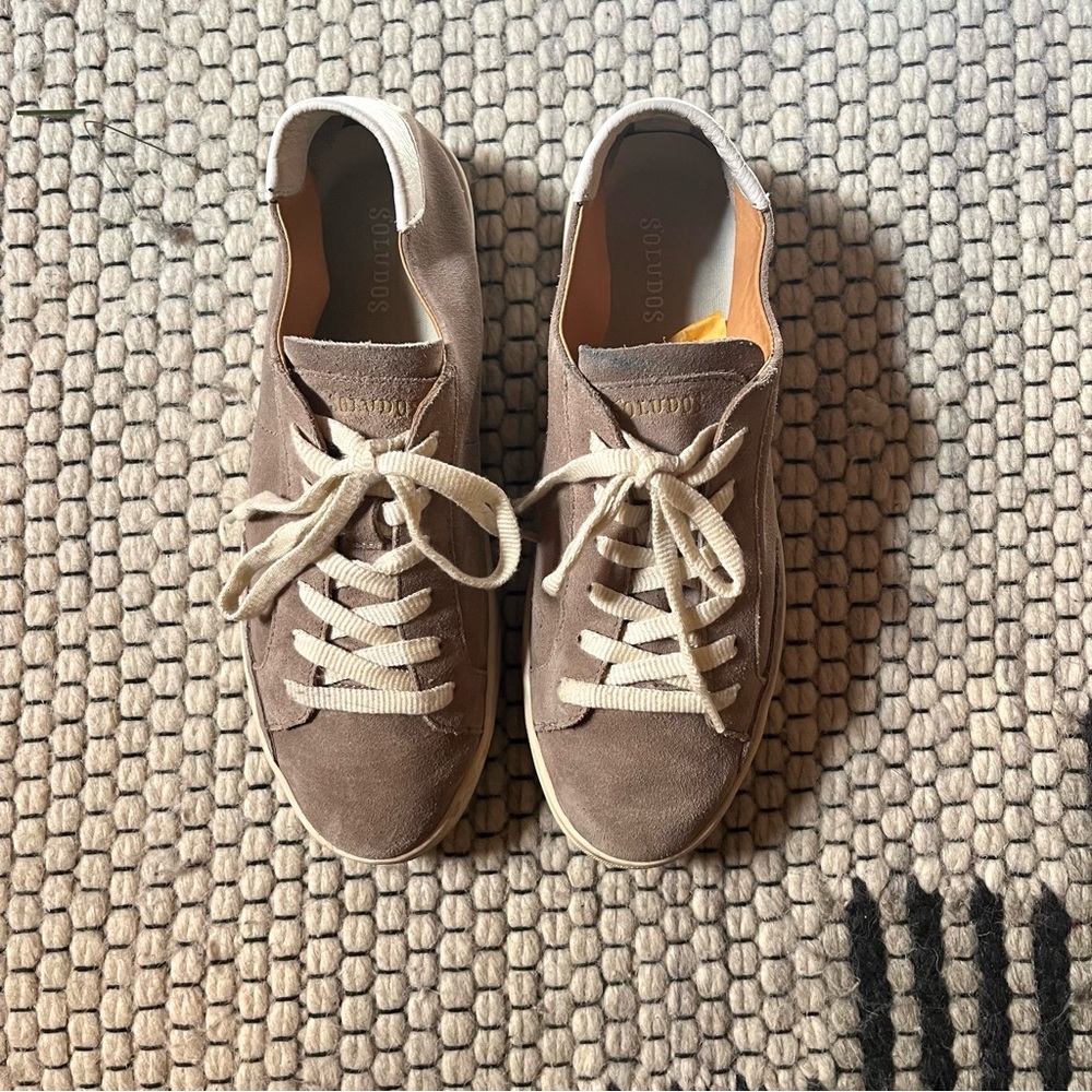 Soludos Taupe Suede Sneakers